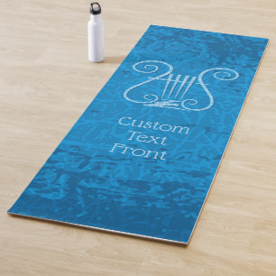 Blue Lyre Background Yoga Mat