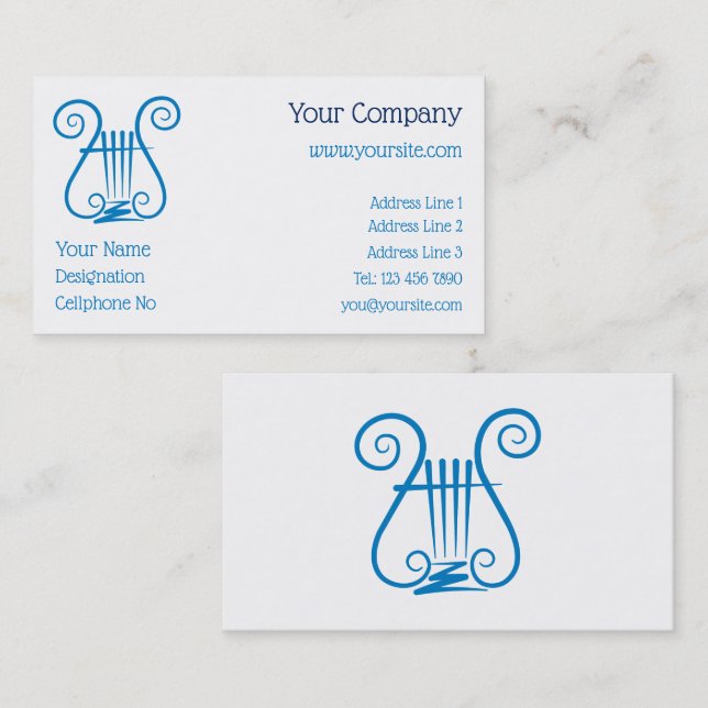 Blue Lyre Business Card (Front/Back)