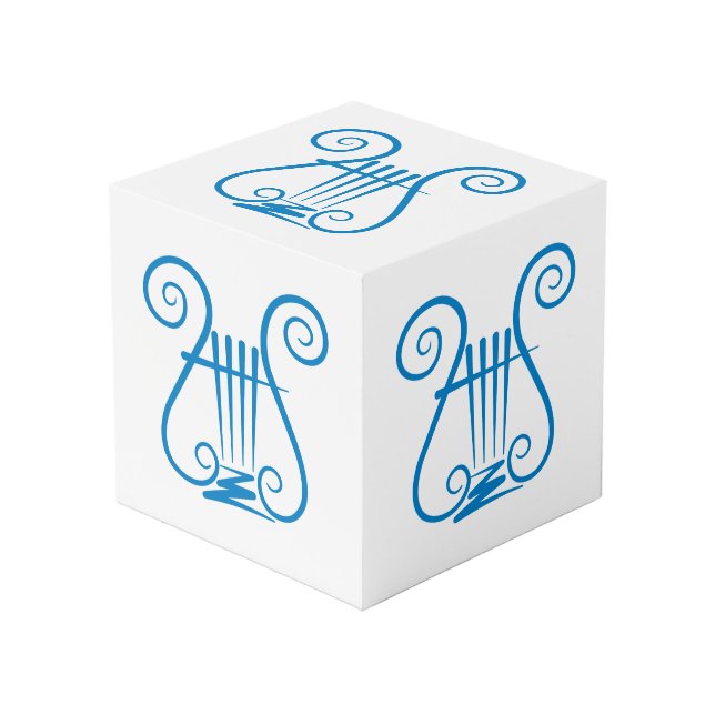 Blue Lyre Cube (Front Angled)