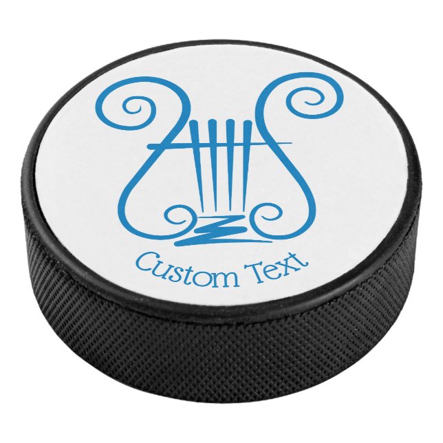 Blue Lyre Hockey Puck (3/4)