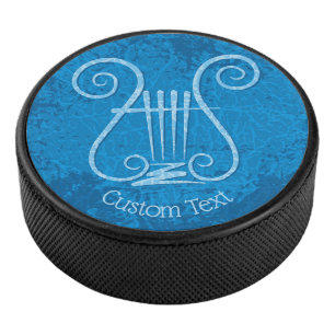 Blue Lyre Hockey Puck