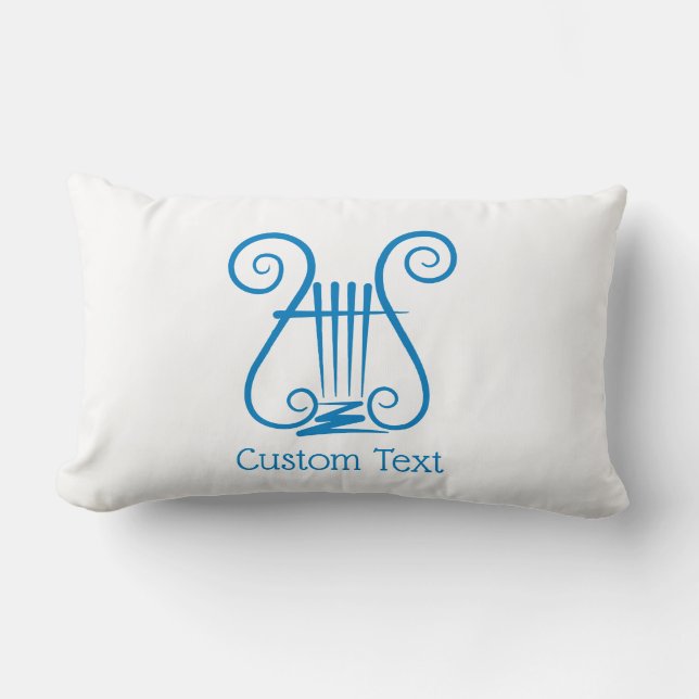 Blue Lyre Lumbar Cushion (Front)