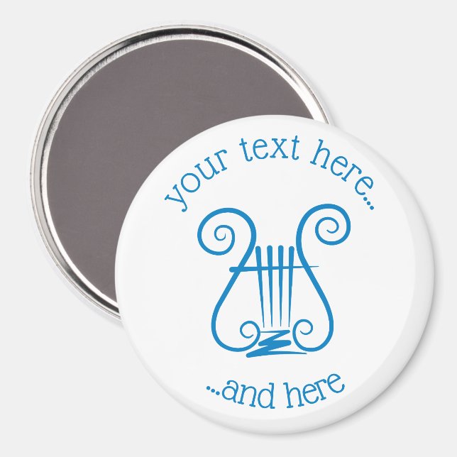 Blue Lyre Magnet (Front/Back)