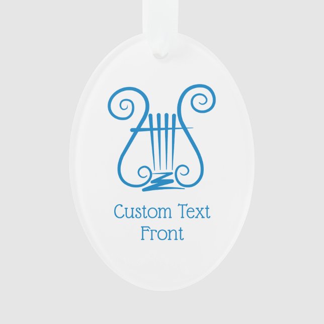 Blue Lyre Ornament (Front)