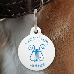 Blue Lyre Pet Tag