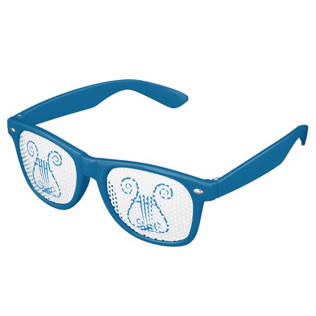Blue Lyre Retro Sunglasses (Angled)