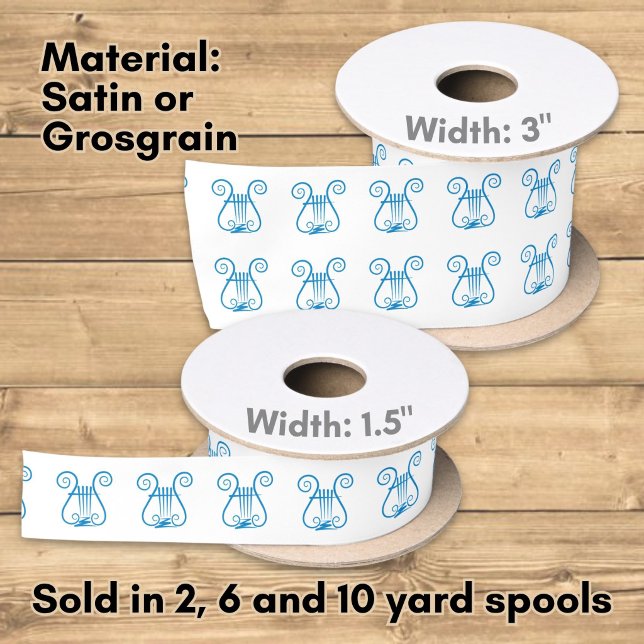 Blue Lyre Satin Ribbon (Creator Uploaded)