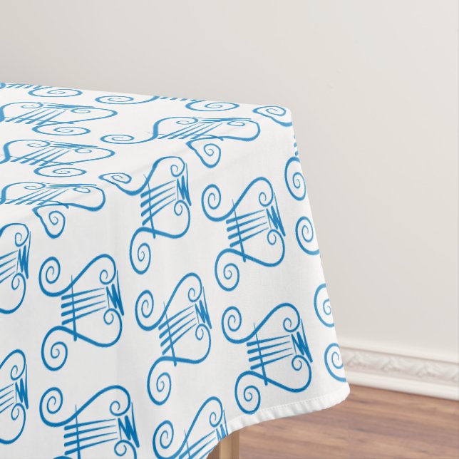 Blue Lyre Tablecloth (In Situ)
