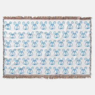 Blue Lyre Throw Blanket
