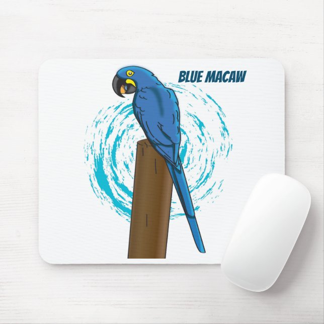 Blue Macaw Mouse Mat (With Mouse)