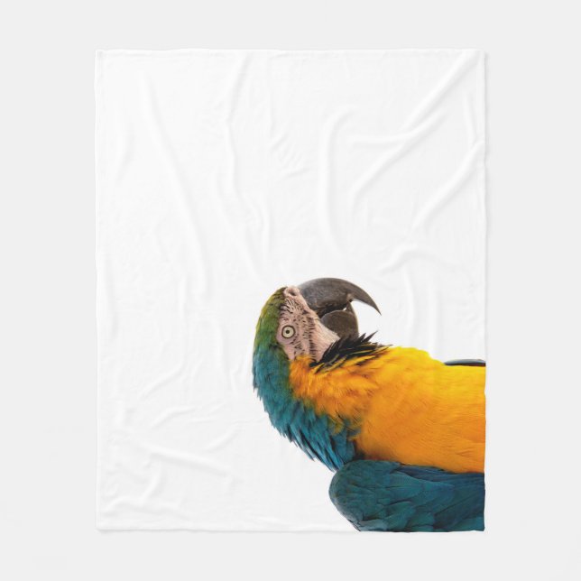 Blue macaw parrot  fleece blanket (Front)