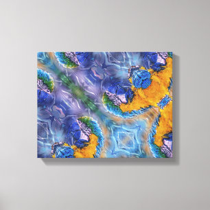 Blue Macaw Playful Parrot Art Canvas Print