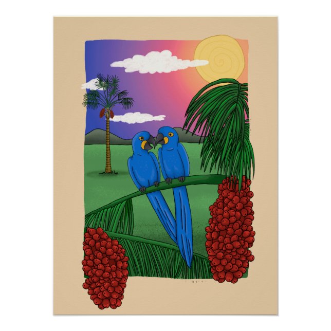 Blue macaw poster (Front)