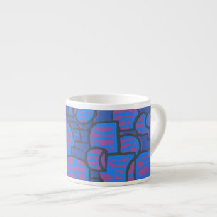 Blue, Magenta Abstract Espresso Mug