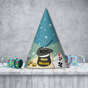Blue Magic Show Kids Happy Birthday Party Hat