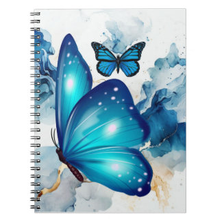 Blue Magical Watercolor Butterfly Notebook