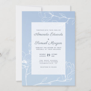 Blue Magnolia  Invitation