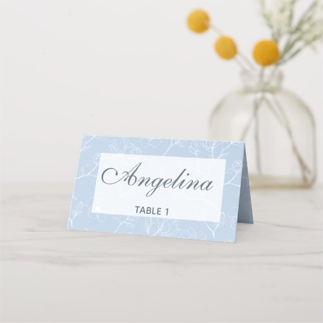 Blue Magnolia Place Card (Front)