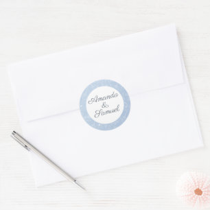 Blue Magnolia Wedding Classic Round Sticker