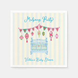 Blue Mahjong Baby Shower Boy Napkin