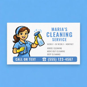 Blue Maid House Cleaning Service Business Card