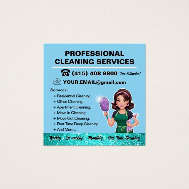 Blue Maid Janitorial Lady Cleaning Service (Front)