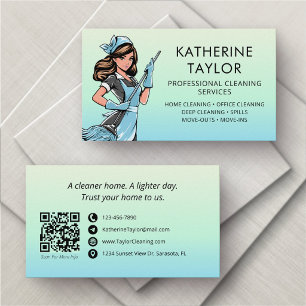 Blue Maid Service Cleaning Company Business Card
