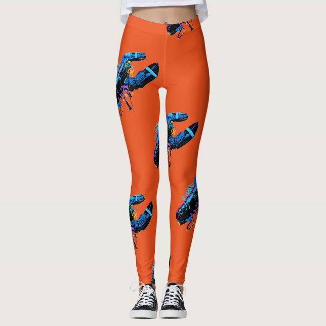 Blue Maine Lobster Leggings (Front)