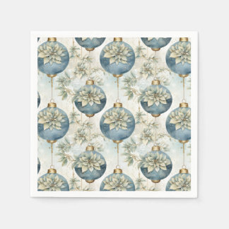 Blue Majesty Elegant Blue Gold Christmas Splendour Napkin