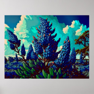 Blue Majesty : Texas Bluebonnet Poster Print
