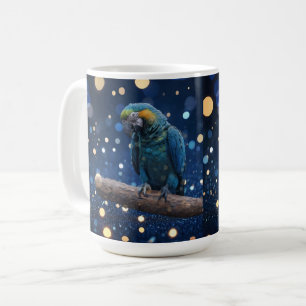 Blue Majesty: The Blue Macaw On Dreamy Blue Bokeh, Coffee Mug