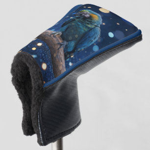 Blue Majesty: The Blue Macaw On Dreamy Blue Bokeh, Golf Head Cover