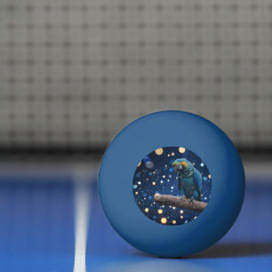 Blue Majesty: The Blue Macaw On Dreamy Blue Bokeh, Ping Pong Ball