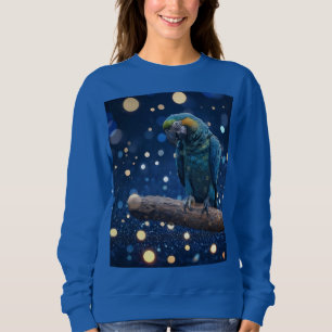 Blue Majesty: The Blue Macaw On Dreamy Blue Bokeh, Sweatshirt