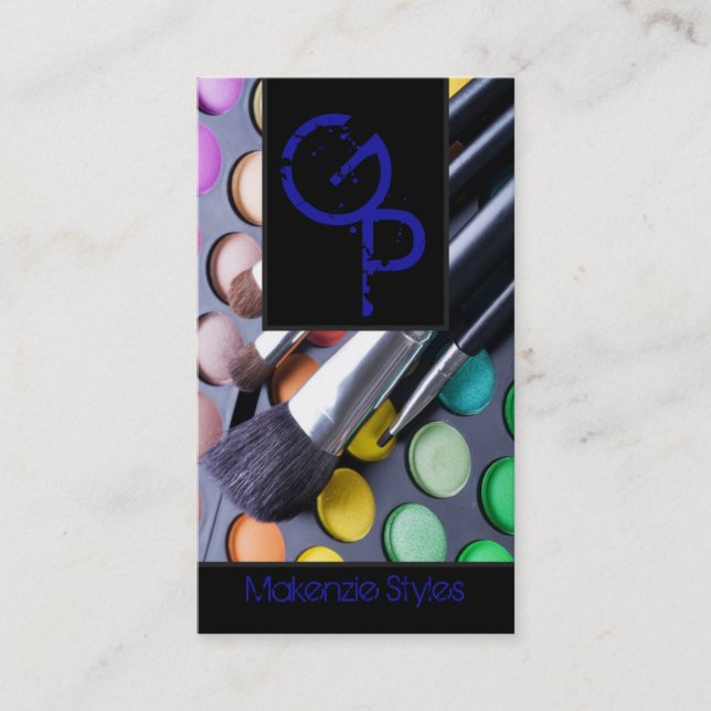 Blue Make Up Artist Palette Business Card (Front)