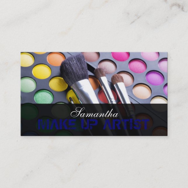 Blue Make Up Artist Palette Business Card (Front)