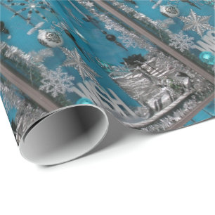 Blue Make Wish Holiday Wrapping Paper