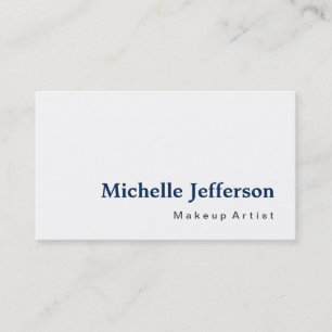 Blue Makeup Artist White Modern Business Card