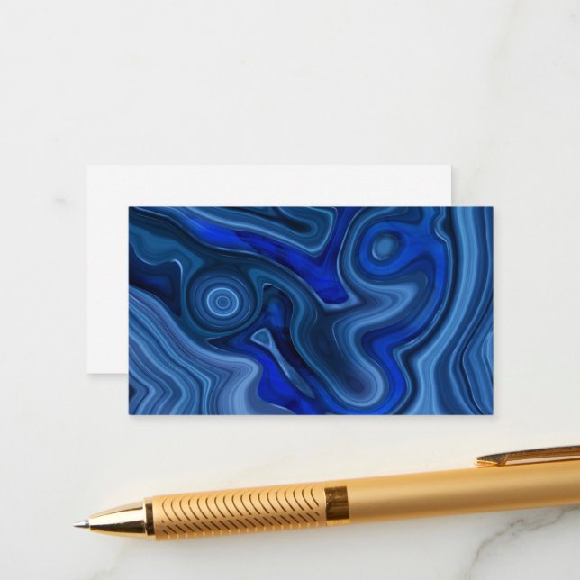Blue Malachite Stone Unique Gemstone Geology Enclosure Card (Front/Back In Situ)