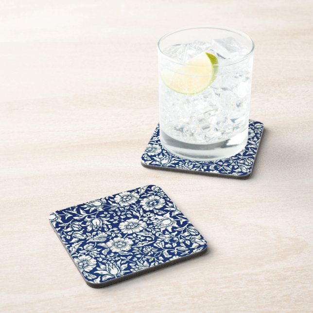 Blue Mallow by William Morris Coaster (Right Side)