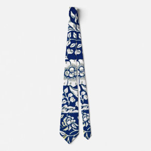 Blue Mallow by William Morris Tie