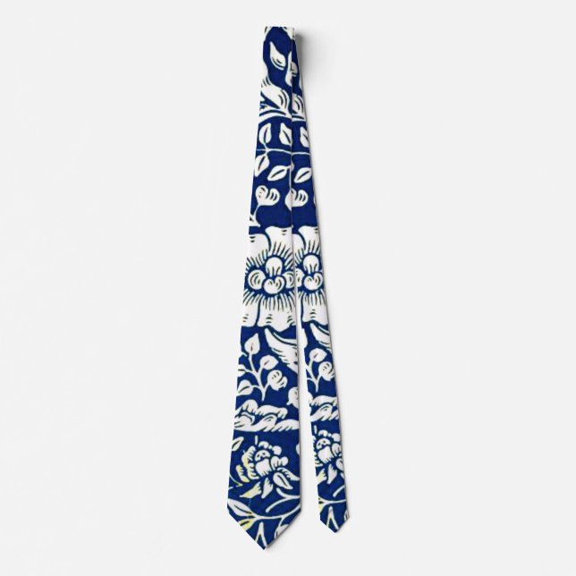 Blue Mallow by William Morris Tie (Front)