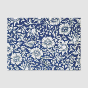Blue Mallow, vintage floral pattern by William Mor Tissue Paper