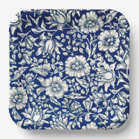 Blue Mallow, vintage floral pattern,
