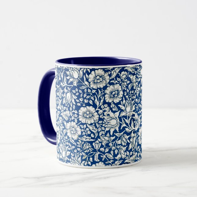 Blue Mallow vintage pattern Mug (Front Left)