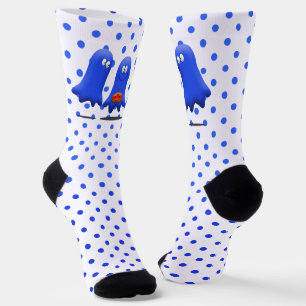 Blue Man Ghosts Halloween Socks