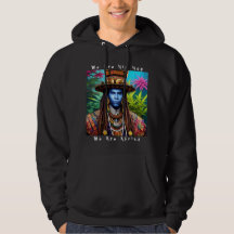 Blue Man with Majestic Dreadlocks Fleece Hoodie