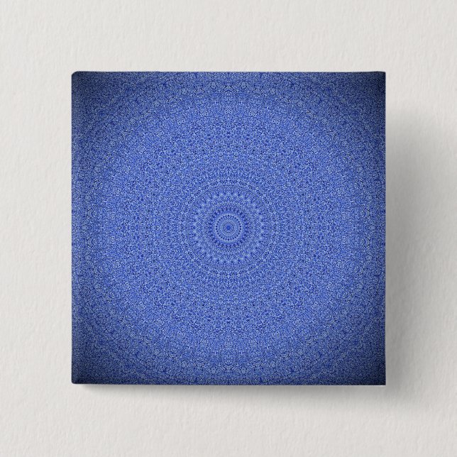 Blue Mandala 15 Cm Square Badge (Front)