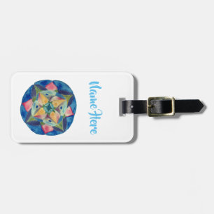 Blue mandala art custom Luggae Tags