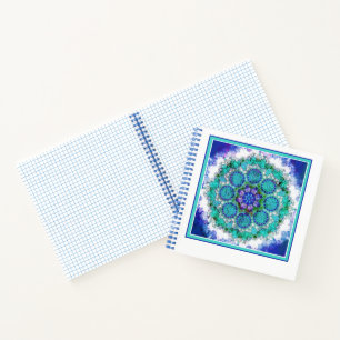 Blue mandala art notebook